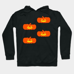 Squat Glowing Jack-O-Lantern Tile (Blue) Hoodie